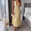 2024 Summer Elegant V-Neck Sleeveless Backless Pleated Dress for Women