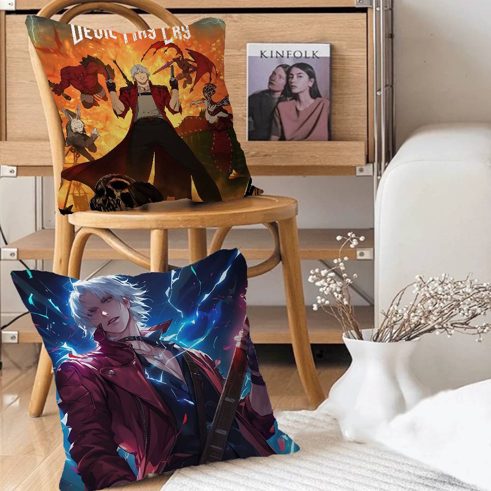 D-Devil May CryS Pillow Case Removable Washable Cushion Cover – All-Season Soft Linen