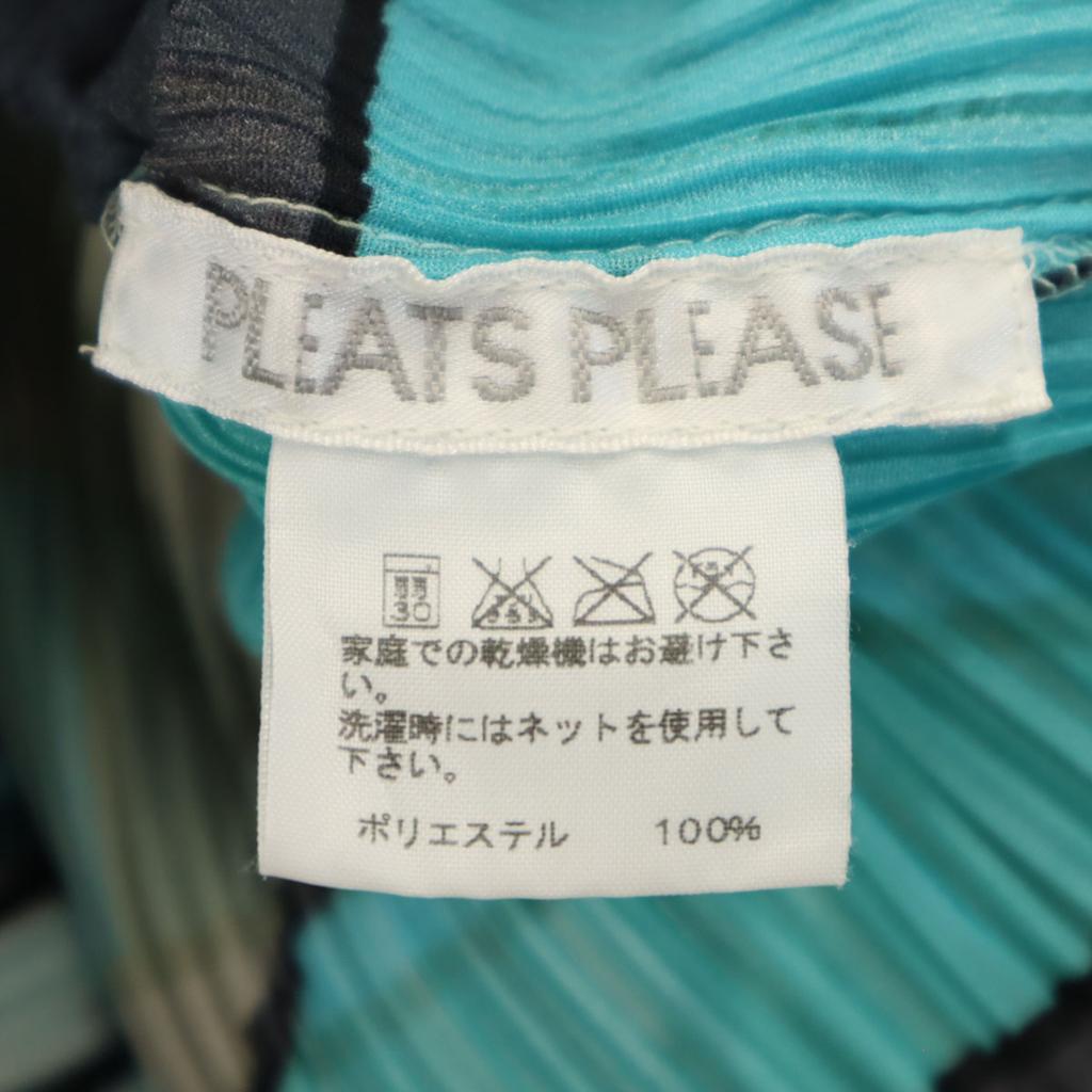 PLEATS PLEASE Made In Japan Geometric Pattern Five-quarter Sleeve Pleated Cut Women Used