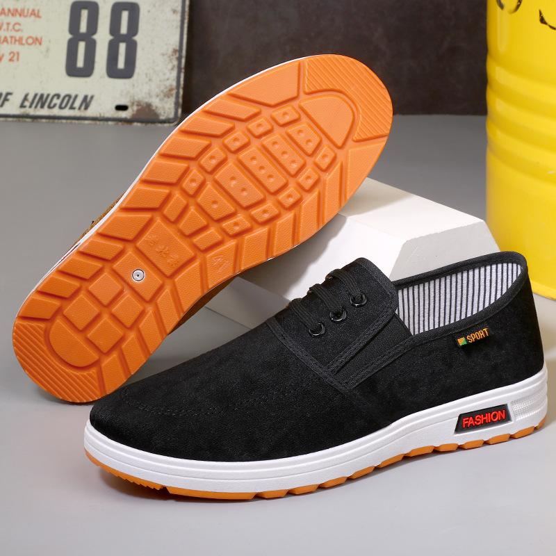 Spring and summer cloth shoes men's middle-aged and elderly men's shoes canvas shoes non-slip and wear-resistant soft-soled shoes deodorant