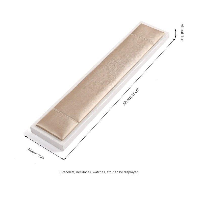 

Carrying Strap Jade Props Counter Display Crystal Shelf Rectangular Bracelet Holder (Champagne Room White)