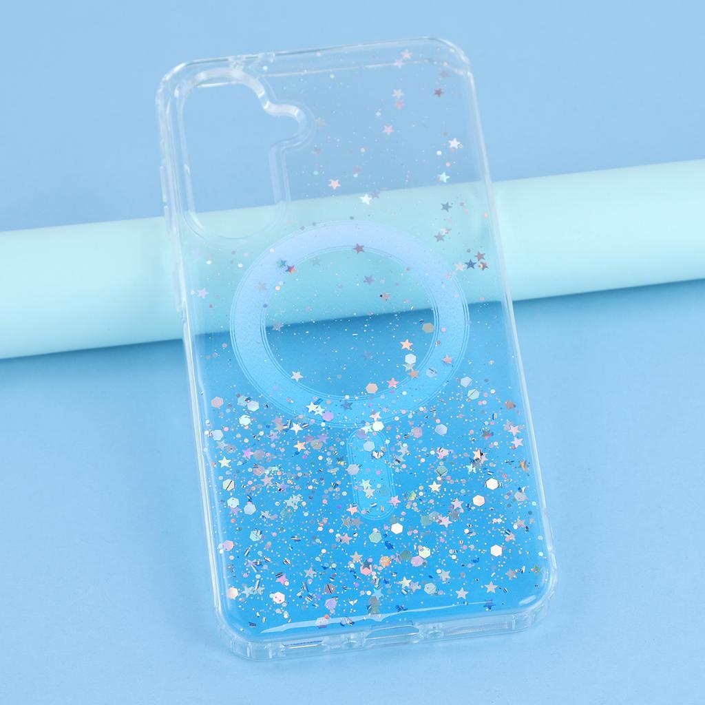For Samsung Galaxy A56 5G Case Compatible with MagSafe Sparkle Epoxy TPU+Acrylic Phone Cover
