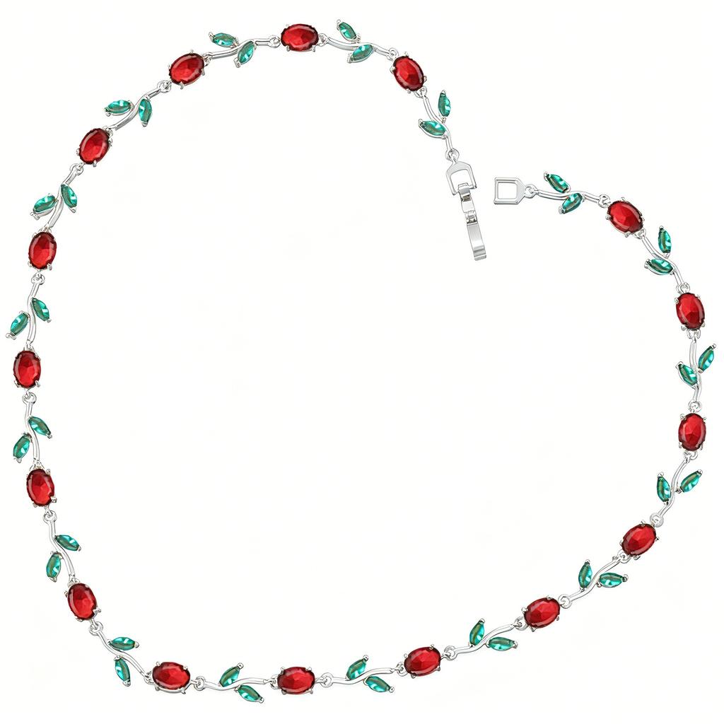 Light Luxury AAAAA Zircon Bracelet & Necklace Women's Exquisite Tulip Plant Design Jewelry Set