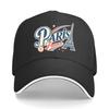Vintage Paris Wahrzeichen Schriftzug Gra Sandwich Baseballkappe Sonnenkappe Outdoor Workouts Hut