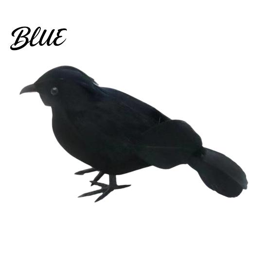 Festival Atmosphere Props Realistic Black Crow Halloween Decor Lifelike Feathered Raven Figurine Prop Scary Outdoor Yard Decor for Haunted