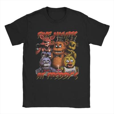 Hot Games  Tops Five Nights At Freddy's Freddy Fazbear's Pizza T-Shirt Vintage Fashionable Short-sleeved Unisex