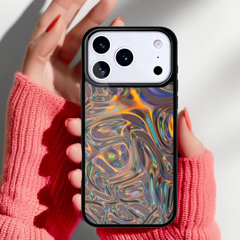Holographic Dope Trippy Print Phone Case for iPhone 17 16 15 14 13 Pro Max Back Cover for 12 11 Pro Coque