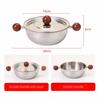 High Quality Stainless Steel Complementary Food Pot Silver Wood Ball Handle Noodle Pot 0 Coating Bowl Small Cookware Universal