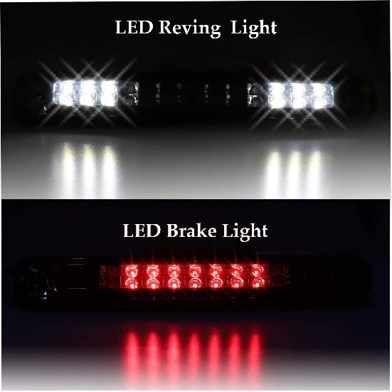Tresound LED Third 3rd Brake Light for 1988-2000 Chevy GMC C/K 1500 2500 3500 Rear Cargo Lamp High Mount Stop Light (Smoked)