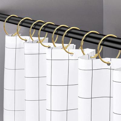 24 Pack Curtain O-Rings Purpose Decorative Metal Shower Curtain Rings Rustproof Bath Drape Loop Smooth Curtain Hook for Bathroom