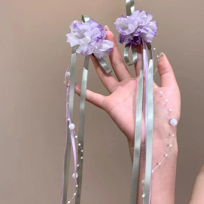 Sweet Atmosphere Floral Women s Duckbill Bow Ribbon Hair Clip фиолетовый