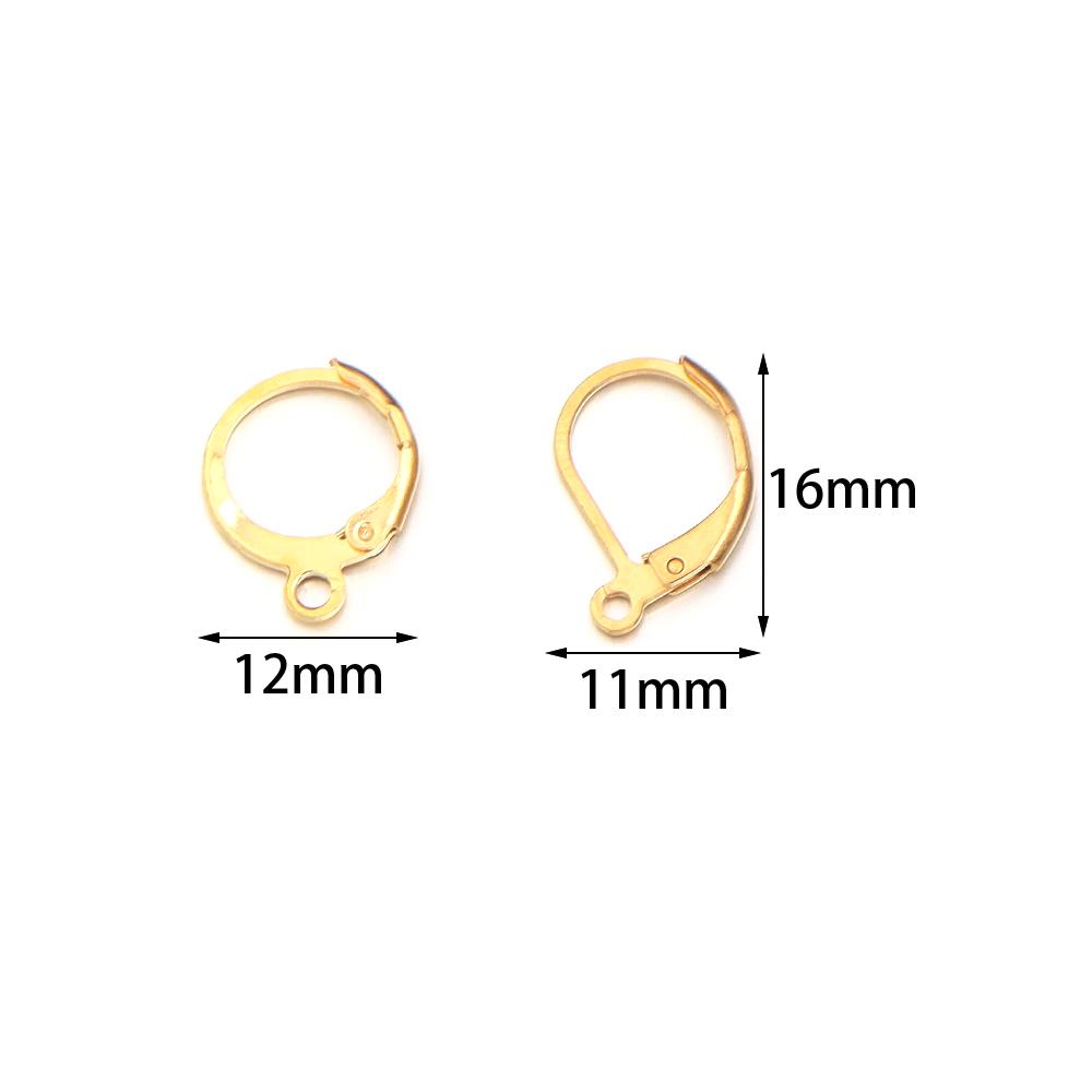 20pcs/lot Hypoallergenic Stainless Steel Ear Hooks French Lever Back Earring Round Hook Ear Wire Earrings For DIY Jewelry Making