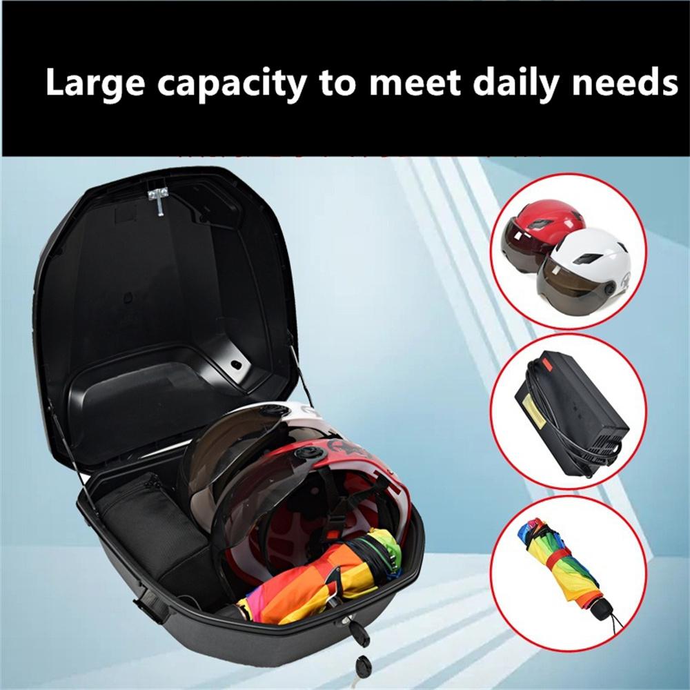 Motorcycle Tail Box Large Capacity, Durable Material, Waterproof Design, With Night Reflective Light