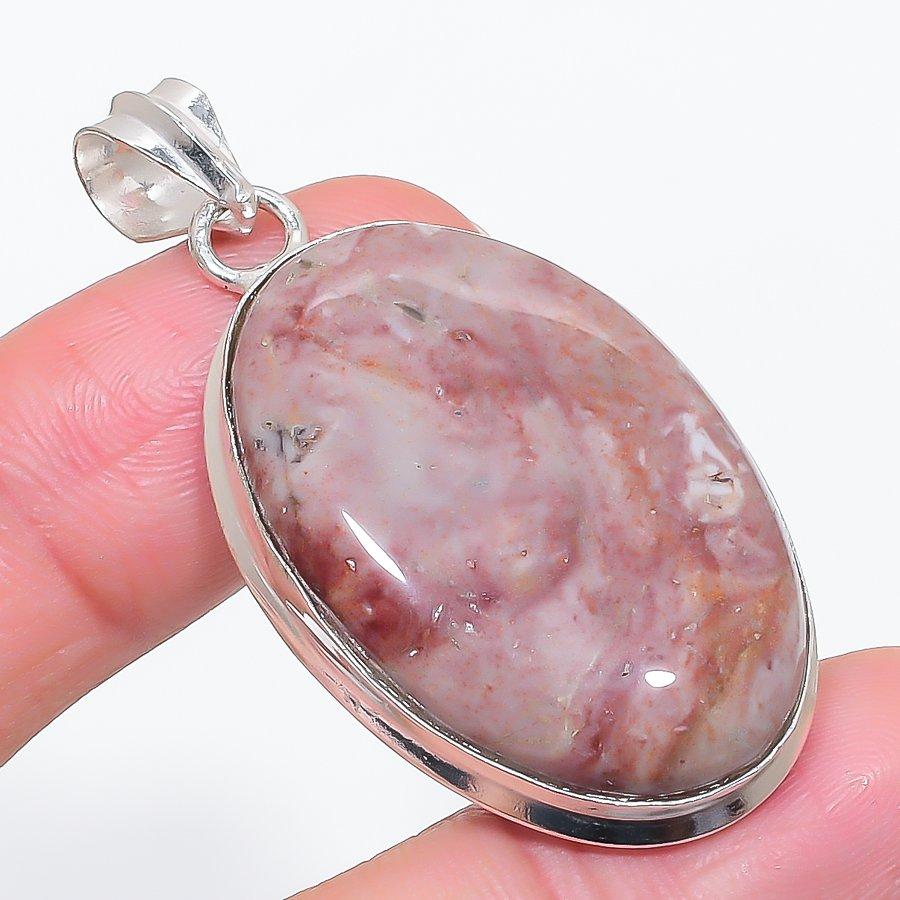 

Натуральный Доломит Драгоценный Камень 925 Стерлинговое Серебро Ювелирное Изделие Подвеска 2,05 w4L21