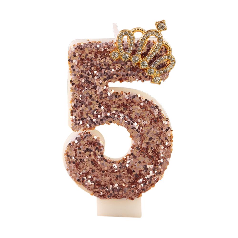 Glitter Number Candle: First Birthday Cake Decoration Prop