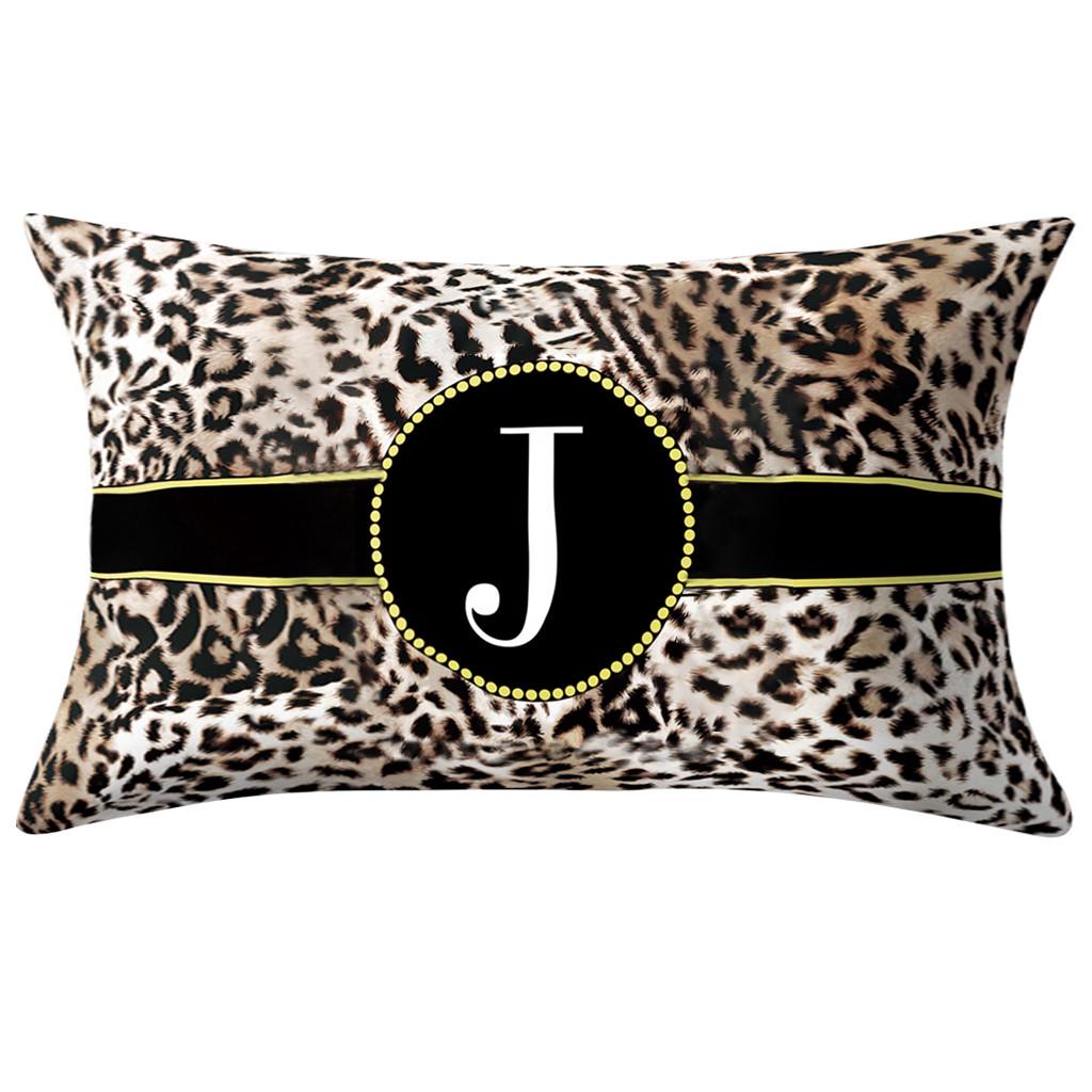 

Подушка с принтом английского алфавита, чехол с цветком, украшение для комнаты разноцветный