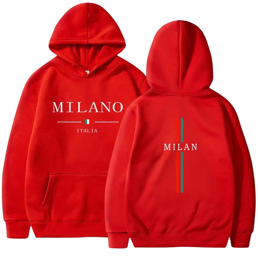 Womens Hoodies Sweatshirt Milan Print Pullover Casual Jogging High Quality Mens Clothing Daily Versatile Tracksuit Y2k Tops