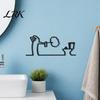 Living Room Wall Art Funny Bathroom Sign, 3D Printed Minimalist Line Toilet Unique Art, Black Modern Home Decor for Washroom