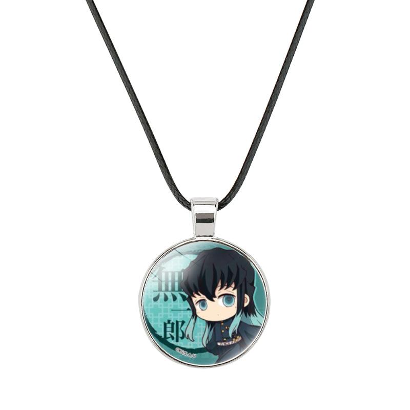 

Demon Tanjiro Slayer Alloy Necklace Glass Pendant Anime Hypoallergenic Derivate 16
