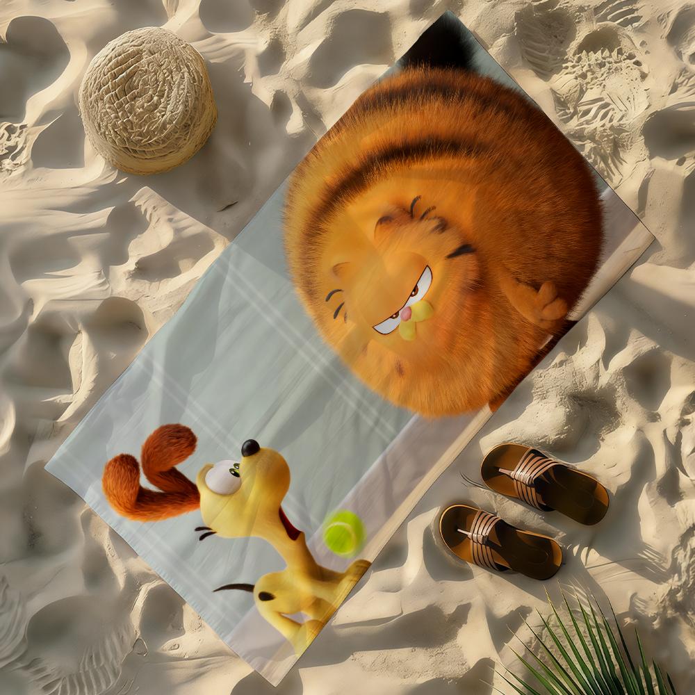 

Cartoon Cute Film G-Garfield-S Cat Towel Soft Lightweight Anti-Sand Large Beach Towel Quick-Drying Bath Sports Family W30*H60(CM)