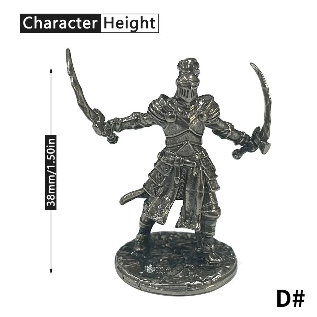 White Copper Metal Warrior Arab Knight Soldier Model Miniature Figurines Board Pieces Car Decoration Gift Decorative Figurines