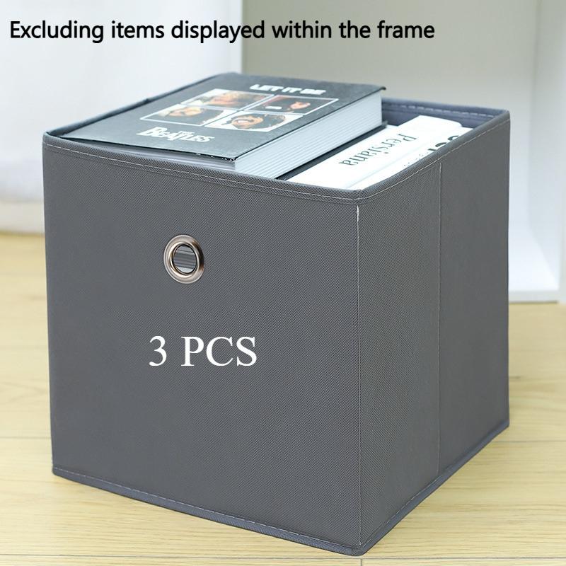 

3pcs Foldable Storage Cube Box, 11-Inch Fabric Storage Cubes Woven Basket with Dual Handles for Home Organization