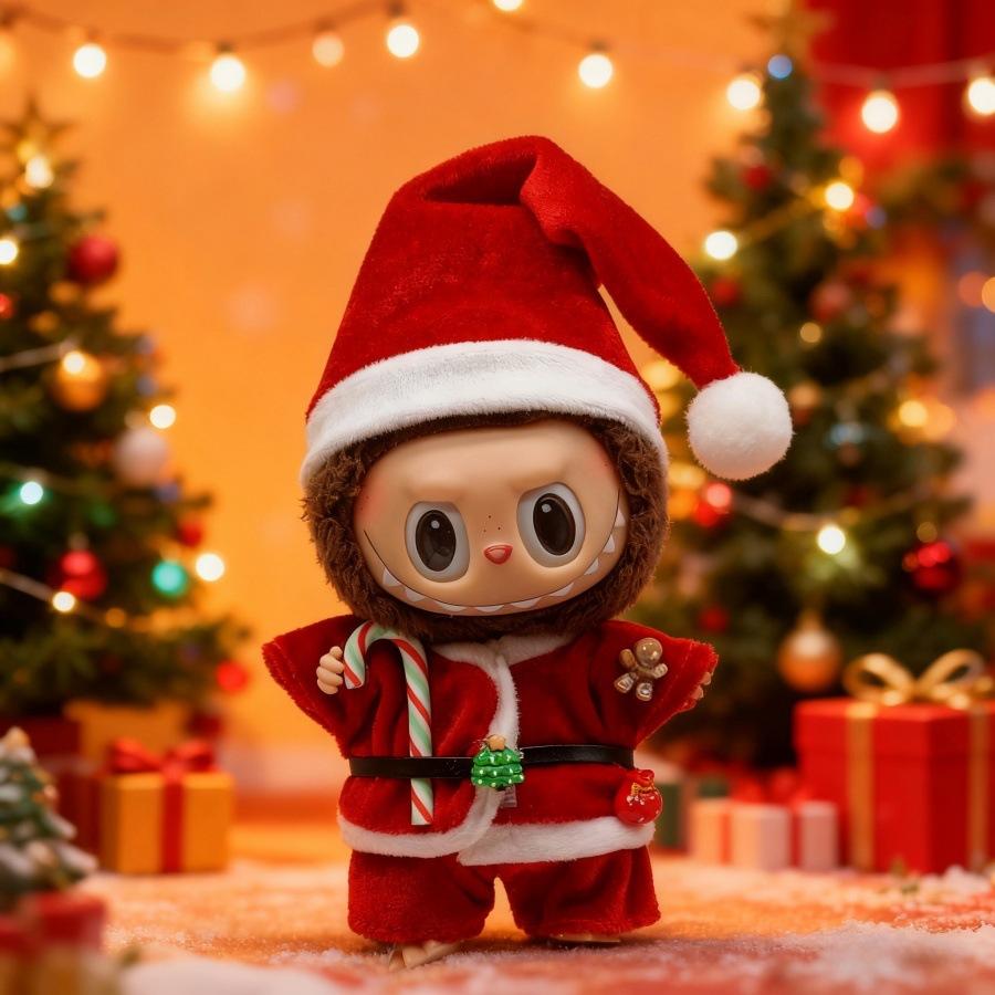 Clothes Only - Suitable for Labubu Baby Clothes, One, Two and Three Generations of Labubu Pendant Dolls Can Wear Christmas Baby Clothes Set