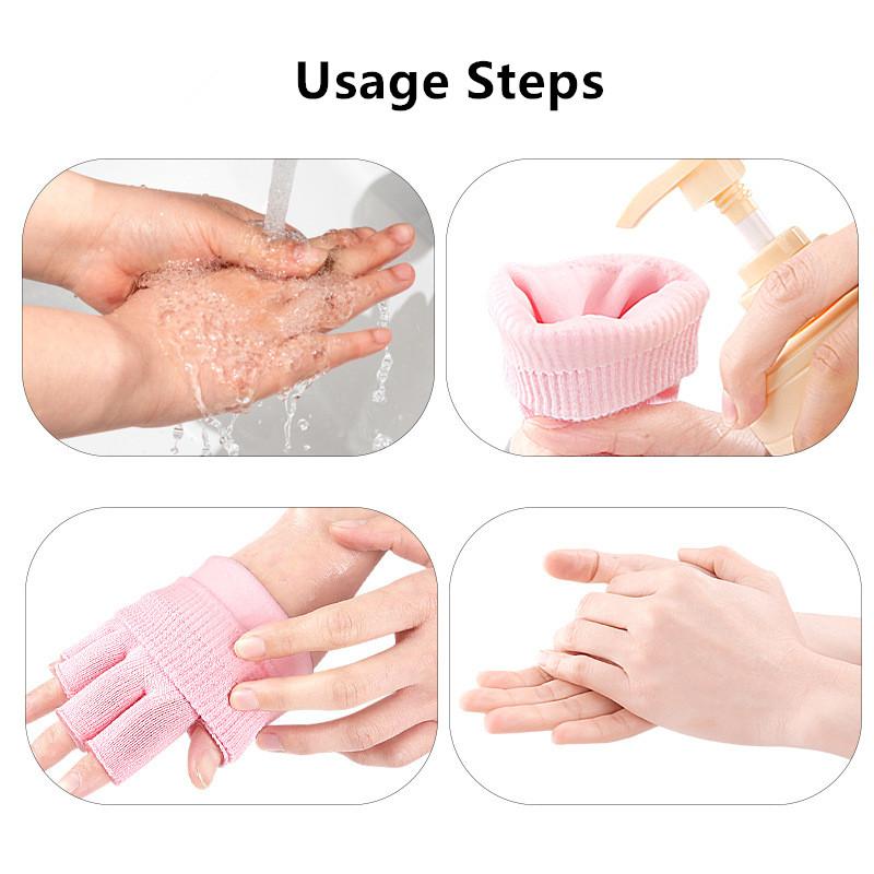 Reusable Cotton Gel Half-Finger Gloves For Deep Moisturizing Care Overnight Repair Treatment For Dry Cracked Hands Care Tool