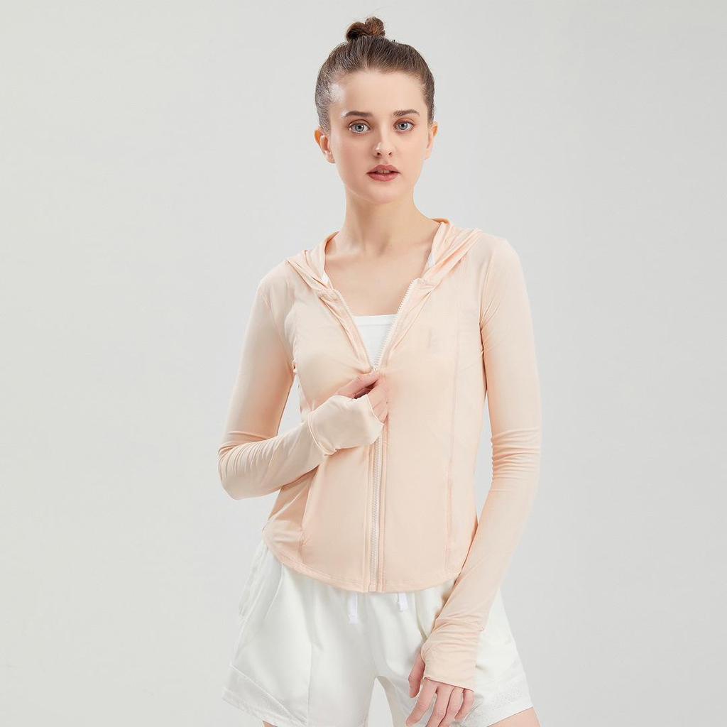 Women's Lightweight Breathable Sun Protection Yoga Jacket - Slimming, Anti-UV, Cool Fitness Top
