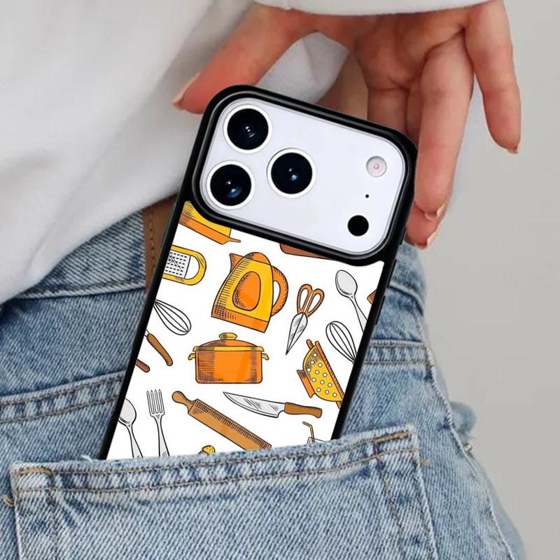 

Baking Cooking Utensils Chef soft Phone Case for iPhone 16e 15 14 13 12 17 Pro Max Plus Air 17pro Cover Coque iPhone 14 Plus
