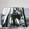 Muichiro Tokito Blue Design  Flannel Throw Blanket Anime Blanket for Sofa Couch Lightweight Bed Rug,