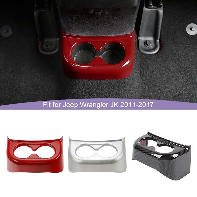 ABS Rear Cup Holder Decoration Protective Cover Sticker Fit For Jeep Wrangler JK 2011-2017 Interior Accessories