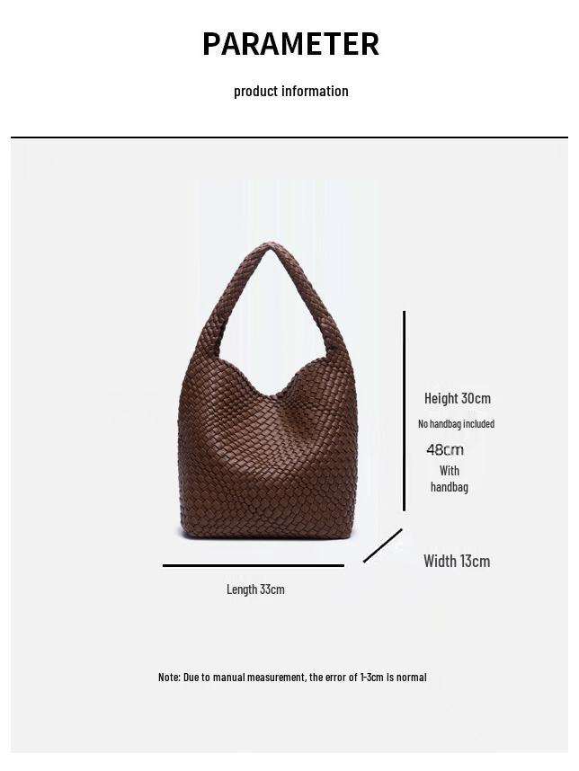 Korean-Style Hand-Woven Women's Casual Shoulder Bag with Large Capacity
