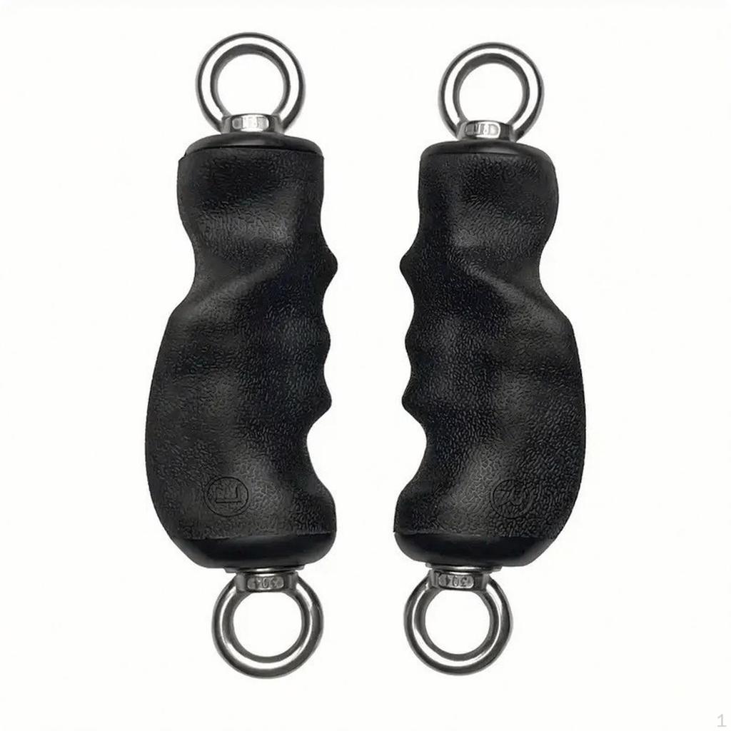 Exercise Handle with Rings NonSlip Cable Machine Ergonomic Handles for Fitness