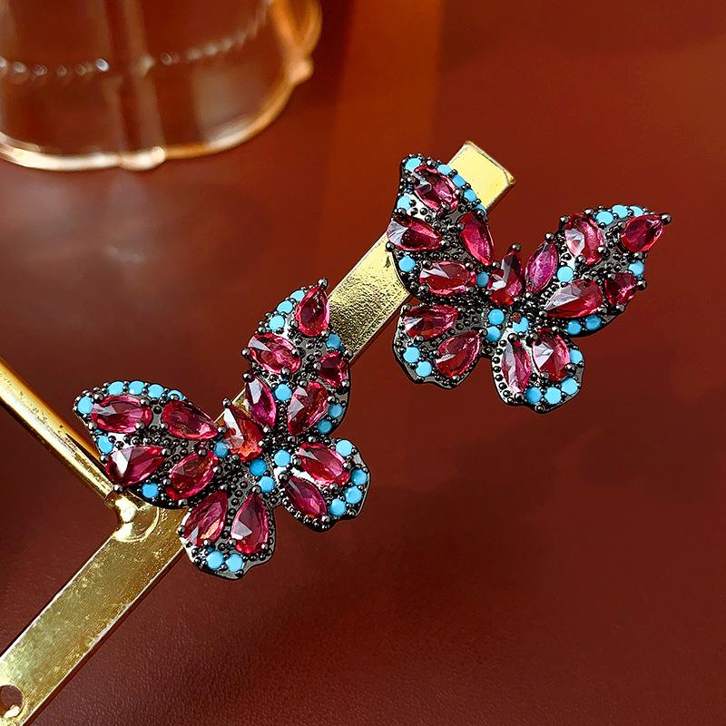 Женские Персонализированные Модные Ретро Серьги-Бабочки 1 pair of earrings красный/синий