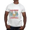 Design Criativo de Presente de Natal Alce Vidro Frase Homens Mulheres Branco Multicor Camiseta