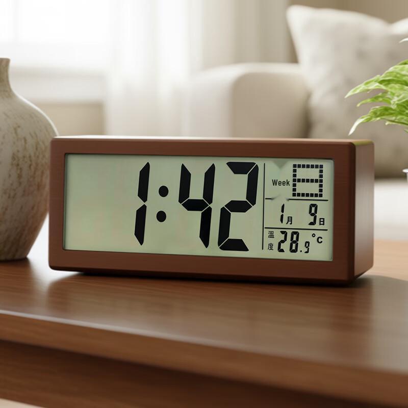 Hense HD555 Solid Wood Digital Desk Clock