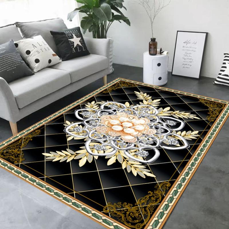 3D Printed European Style Carpet Rug Mat – Living Room Bedroom Sofa Coffee Table Floral Geometric Pattern Home Decoration
