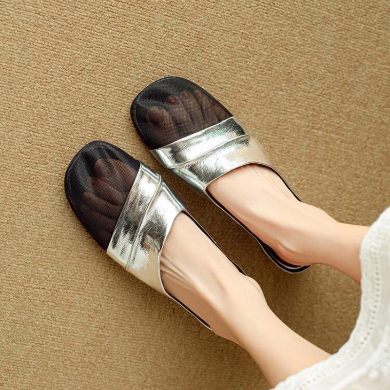 Mules Shoes Mesh Breathable Flat Women's Slippers and Ladies Sandals Designer Luxury Original New Fashion High Quality 39 Slides