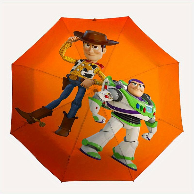 Toy Story,Woody Automatic Folding Umbrella Simple 8 Rib Design, Bright Cartoon Pattern, Durable Iron Frame, Suitable For Travel, Outdoor,