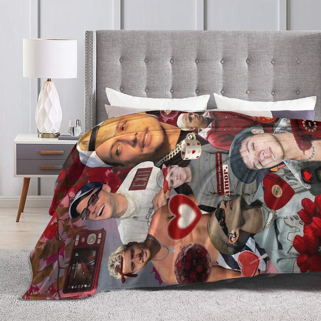 PLK French Rapper Photo Blankets Super Soft Funny Plush Throw Blanket For Home Decor Airplane Travel Flannel Bedspread Bed Cover