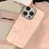 Art Pink Bow Case for iPhone 15 iPhone 16 Pro Max