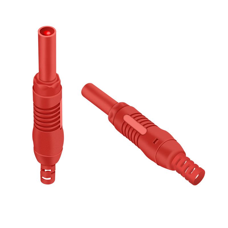 4mm High Current 32A 60V Nickel-Plated Brass Retractable Sheath Banana Plug Connector (Solder Type) красный