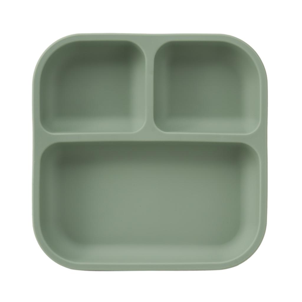 Color Kids 1PC Silicone Divided Plate for Babies BPA Free Feeding Bowl With Sucker Dishes Children's Tableware Christmas Gift