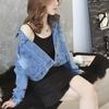 Women's Korean-Style Loose Denim Jacket, Petite, Spring/Autumn 2025 Trend.
