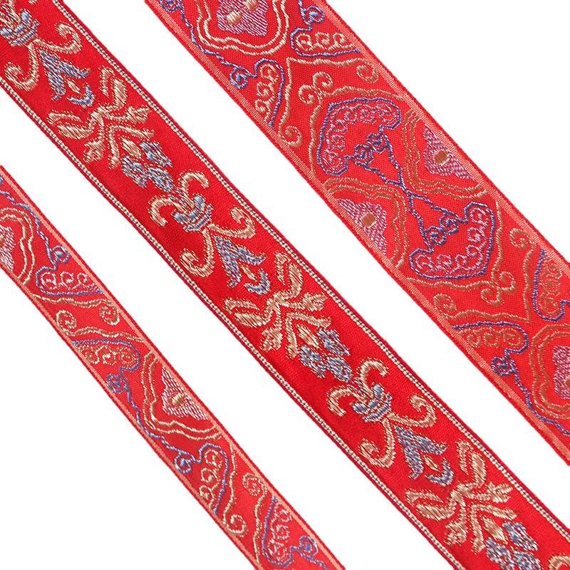 Broderie Elegantă Nuntă Stil Etnic Chinez Val Național Nuntă Zestre Chineză Decorație Panglică Aurie Legătură Roșie Panglică Țesută Litera Fericire