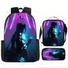Battle of the Twin Cities Arcane Children's School Bag Pencil Case Backpack Elementary School Cartoon Backpack Three-piece Set