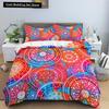 Geometric Mandala King Queen Duvet Cover Boho Ethnic Style Bedding Set for Teens Adults Mediterranean Soft Polyester Quilt Cover