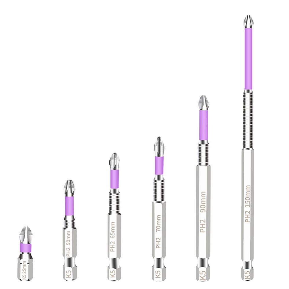 

6 шт./набор K5 Резьба Магнитная Насадка Цинковый Цинковый Сплав Сталь PH2 Биты для Отвертки Электрические Отвертки