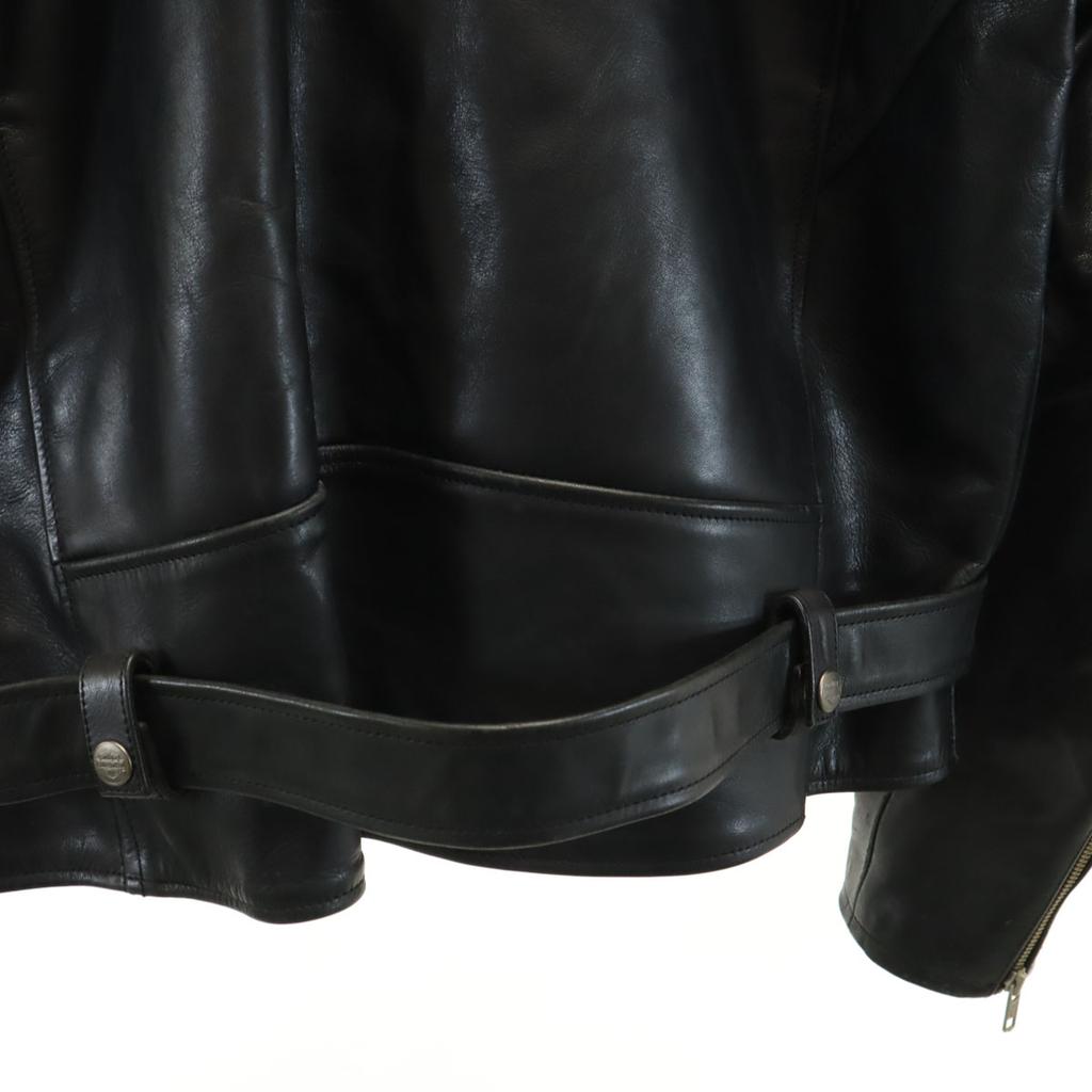 HARLEY DAVIDSON 90s Old leather Double riders jacket XXL black Big Size Men's Used